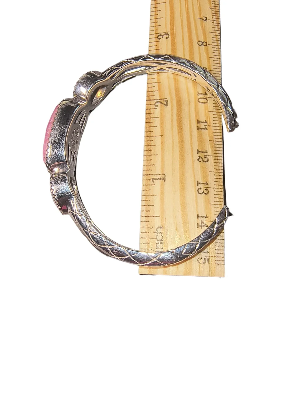 Sterling Silver, Rhodonite and Yellow Citrine Gemstone Cuff Bracelet Brand New